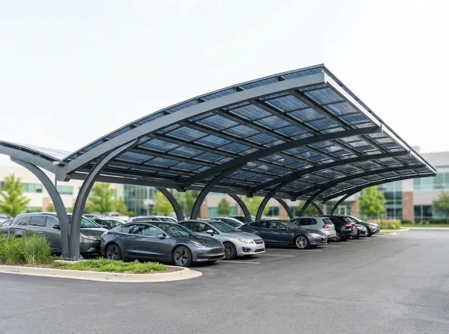 Solar Carport untuk pabrik dan gudang komersial di Indonesia